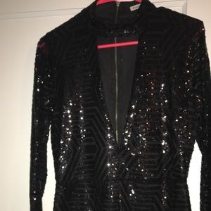 Black sequin romper